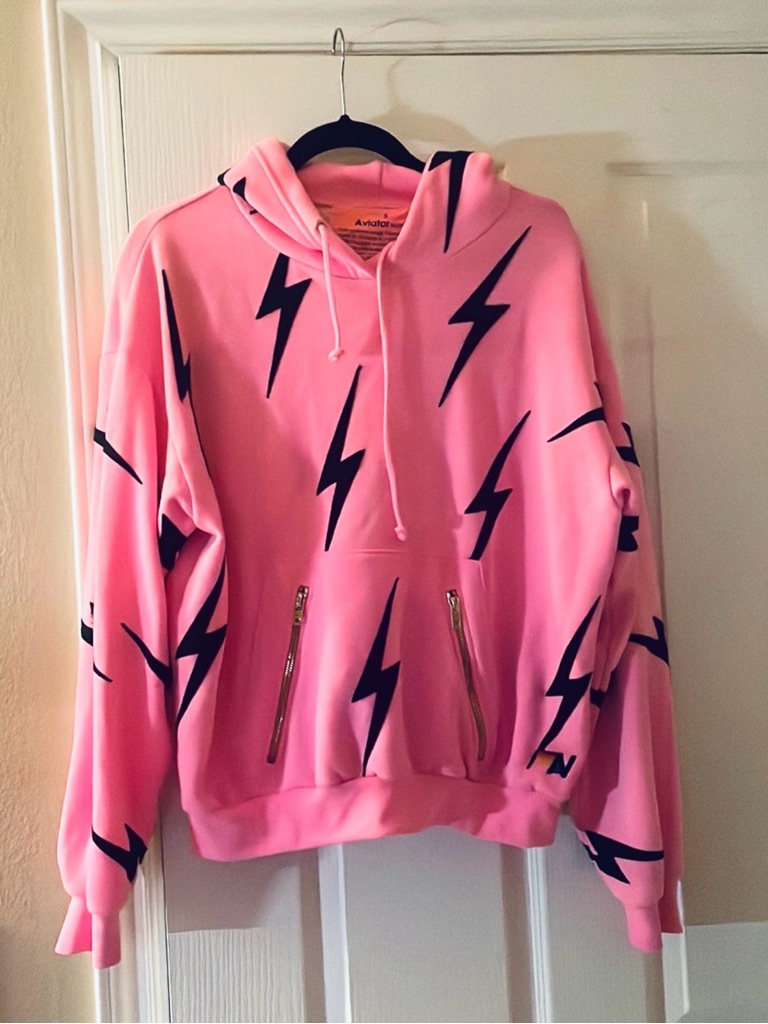 Aviator Nation Hot Pink Bolt Repeat Hoodie Sweatpants Set - Rare & Hard To Find